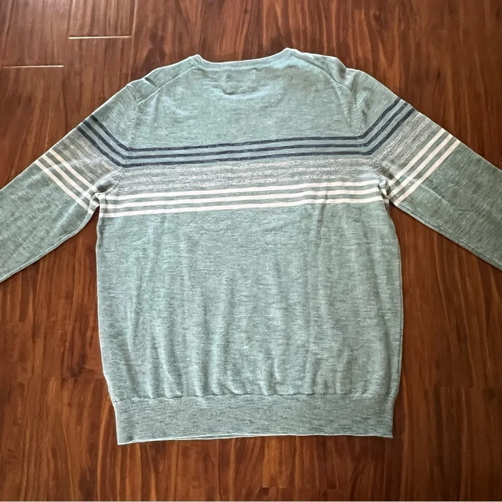 Sonoma Men’s Good For Life Supersoft Crewneck Sweater Blue Striped size large